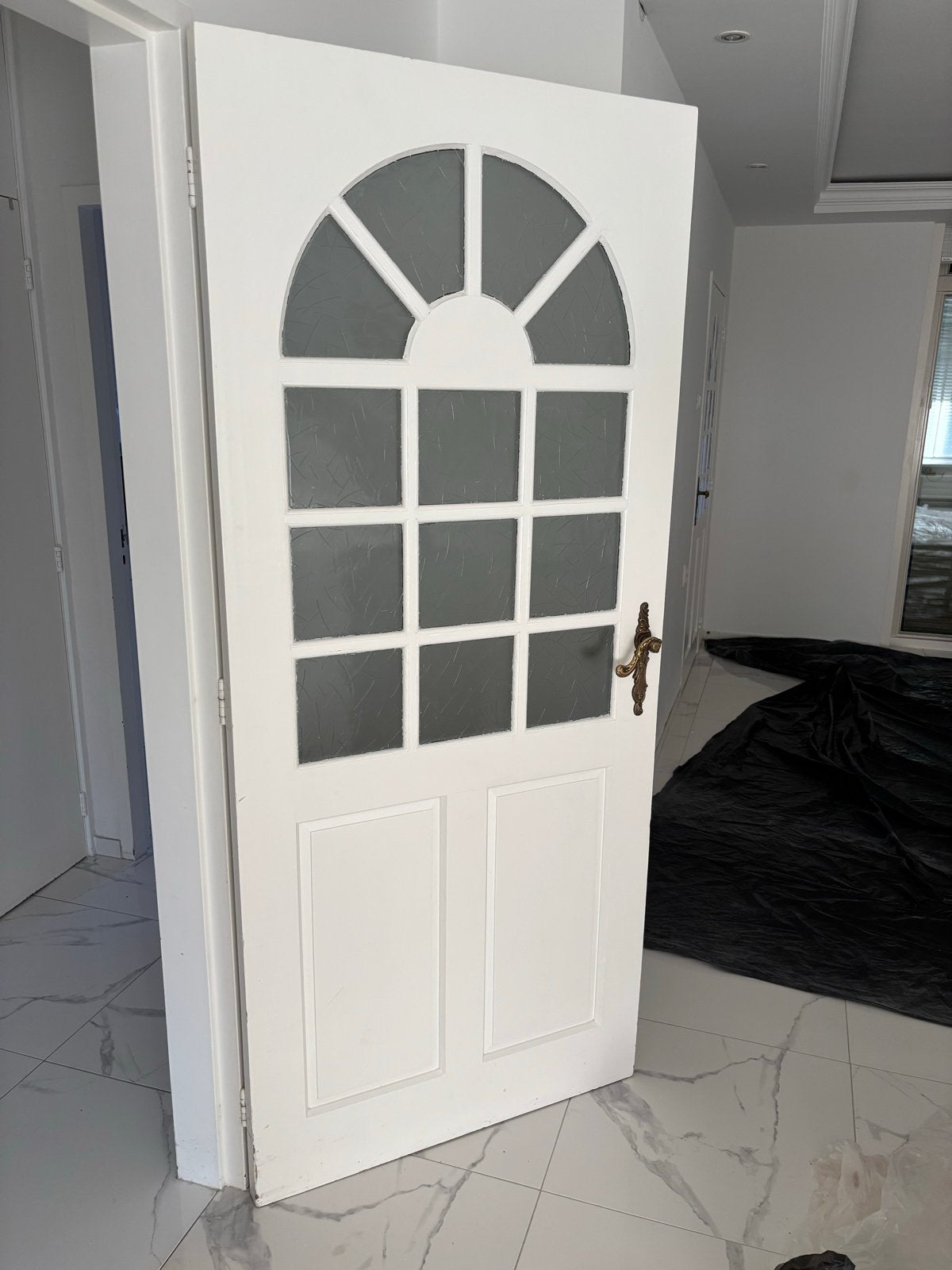 2x Witte binnendeur met glas en boogdesign, Doe-het-zelf en Verbouw, Deuren en Horren, Ophalen, Gebruikt, 80 tot 100 cm, Binnendeur
