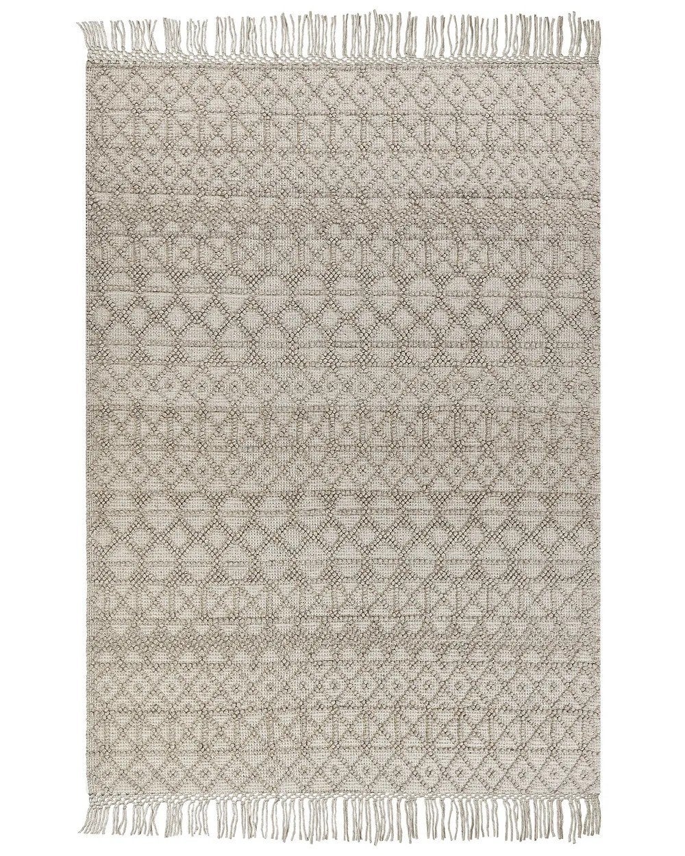 tapijt vloerkleed wit creme Wol, Huis en Inrichting, Stoffering | Tapijten en Kleden, Boho, 150 tot 200 cm, Ophalen of Verzenden