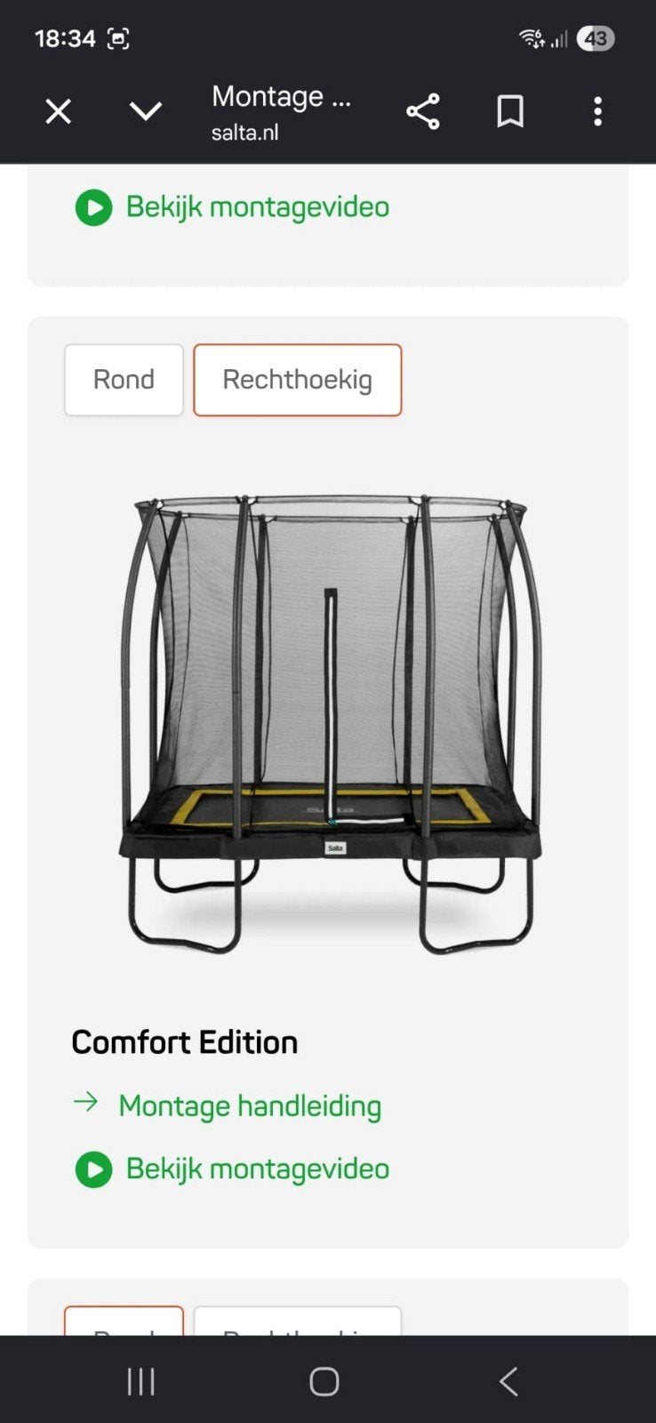 Trampoline net plus ladder (salta), Ophalen, Zo goed als nieuw