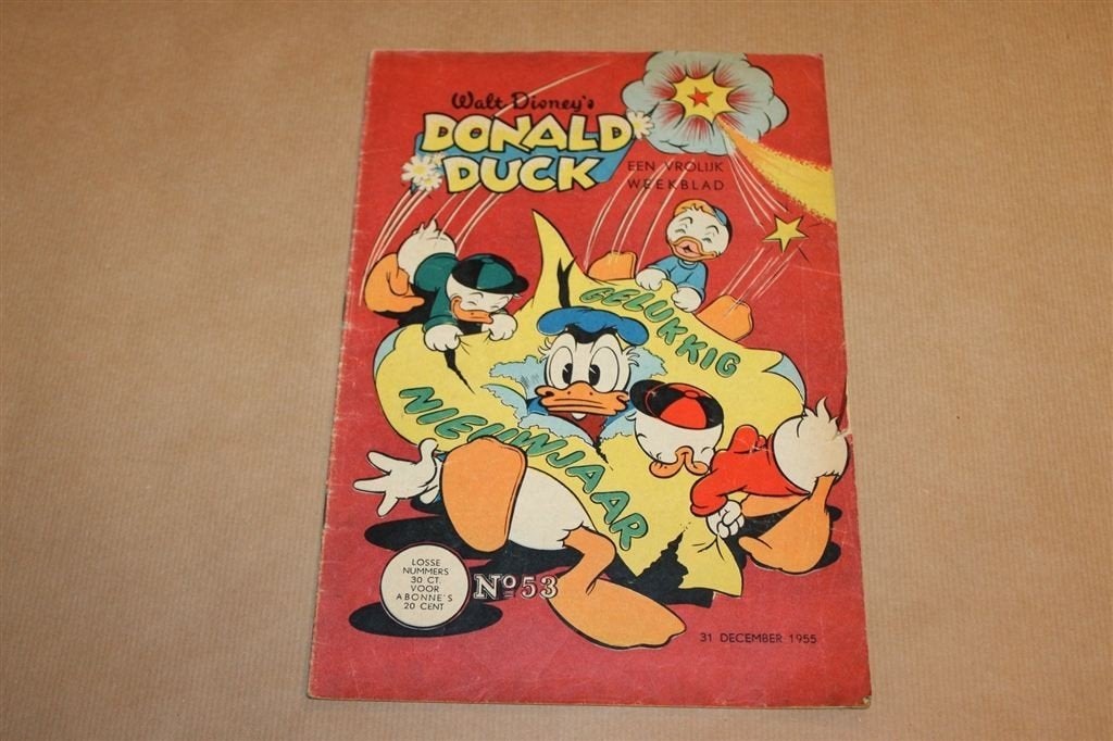 Donald Duck Nr. 53 — Gelukkig Nieuwjaar 1955, Boeken, Eén stripboek, Ophalen of Verzenden, Gelezen