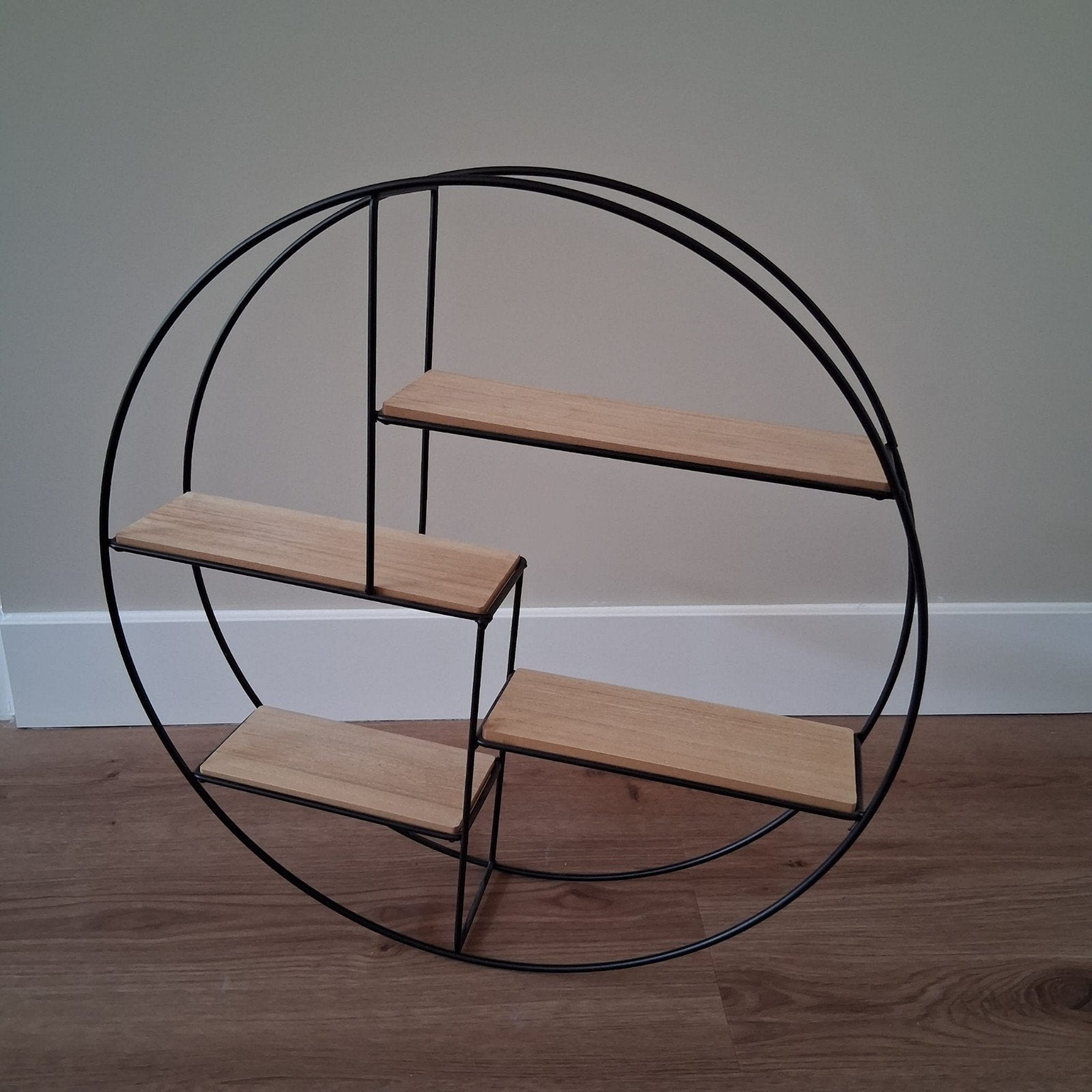 Industriële ronde wandrekken Ø55 cm - set van 2, Huis en Inrichting, Woonaccessoires | Wandplanken en Boekenplanken, Ophalen, Zo goed als nieuw