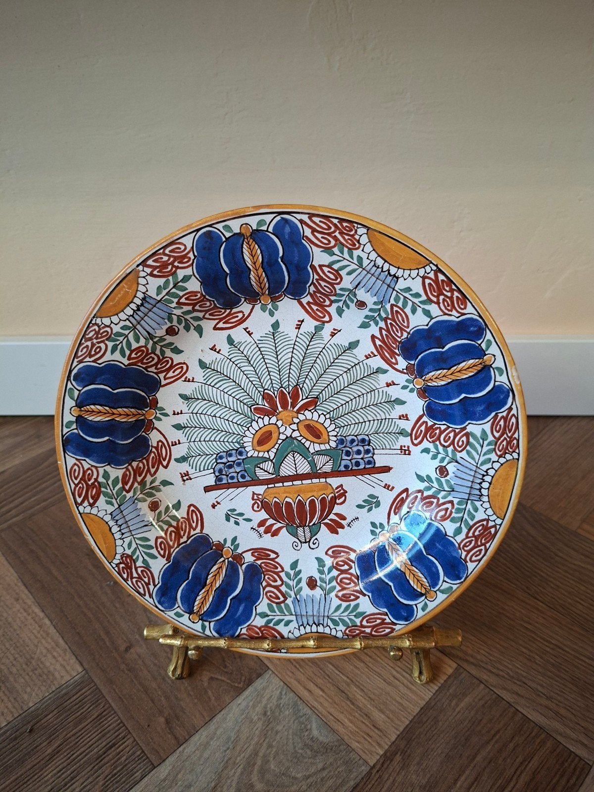 Makkum Tichelaar Pauwenbord 23,5 cm, Ophalen of Verzenden