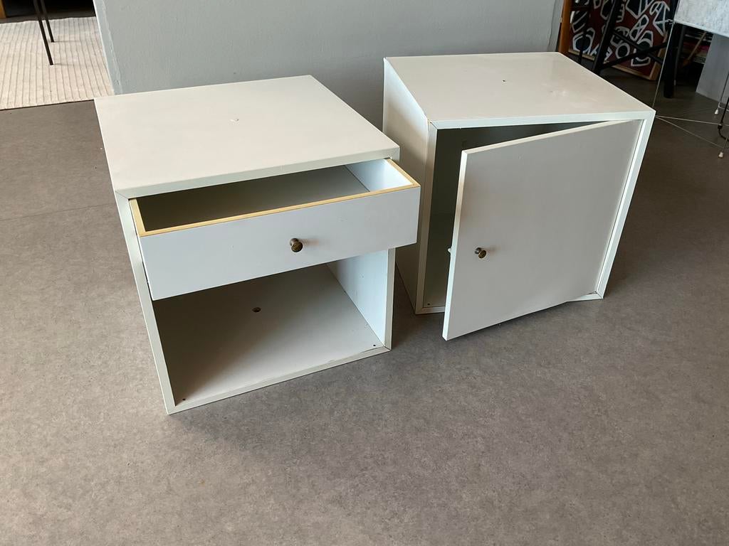 Twee Pastoe witte kubus kastjes jaren 60 Design, Ophalen of Verzenden, Gebruikt
