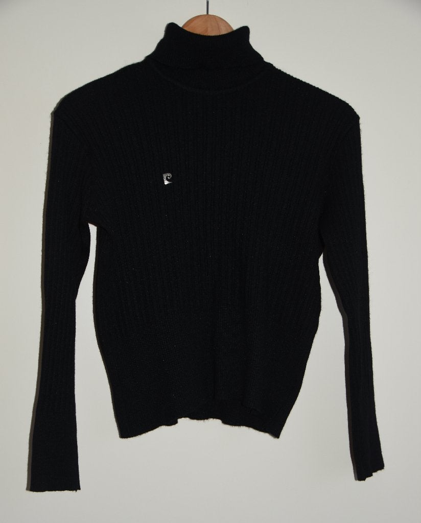 Retro Pierre Cardin Paris trui met logo 50s 60s Vintage, Verzenden, Gedragen, Maat 38/40 (M), Zwart