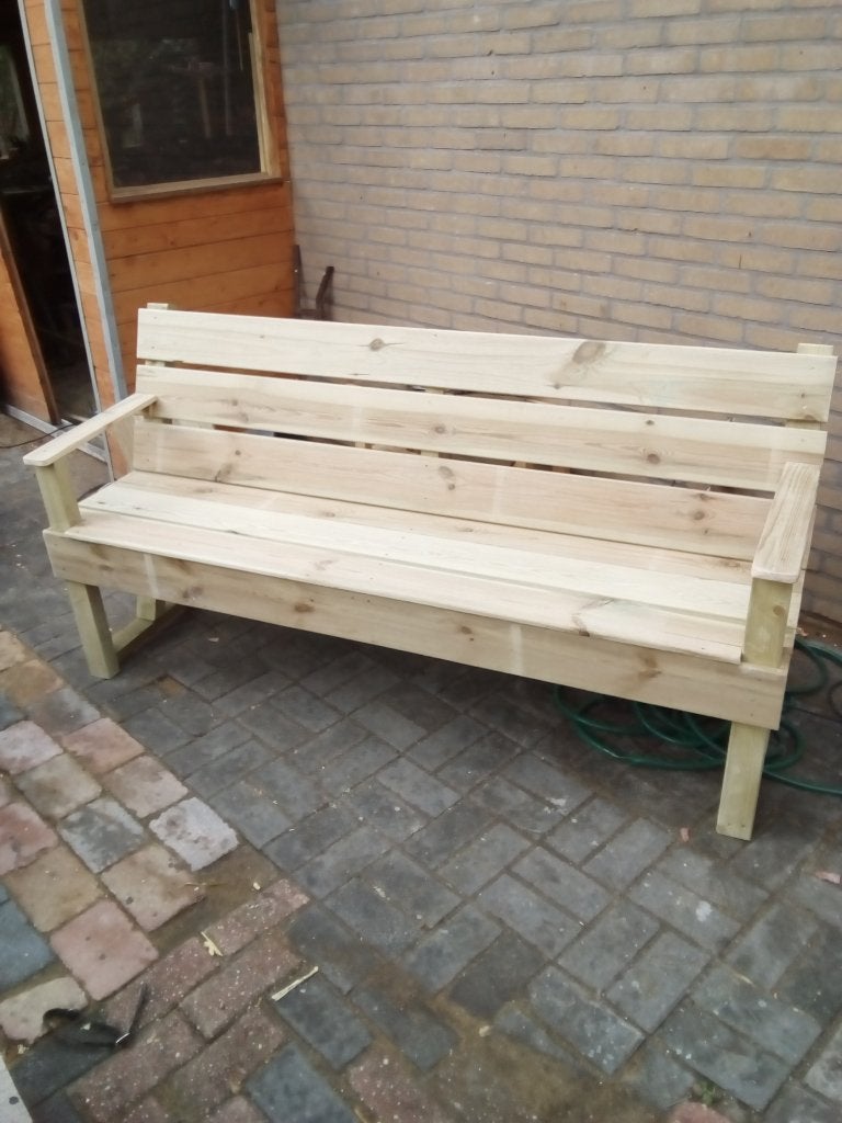 tuinbank met rug en armleuningen, Tuin en Terras, Tuinbanken, Ophalen of Verzenden, Nieuw, Hout