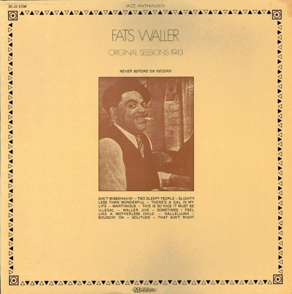 fats waller original sessions 1943, Cd's en Dvd's, Ophalen, LP, Gebruikt, Overige formaten