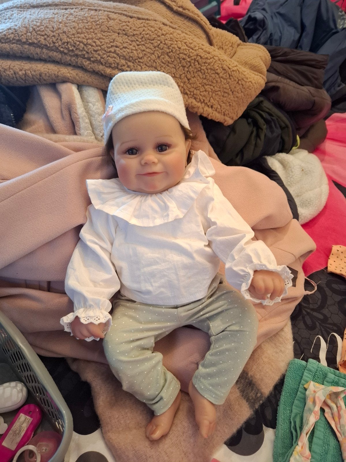 Realistische Reborn Babypop met Kleding en Accessoires, Ophalen, Zo goed als nieuw, Babypop