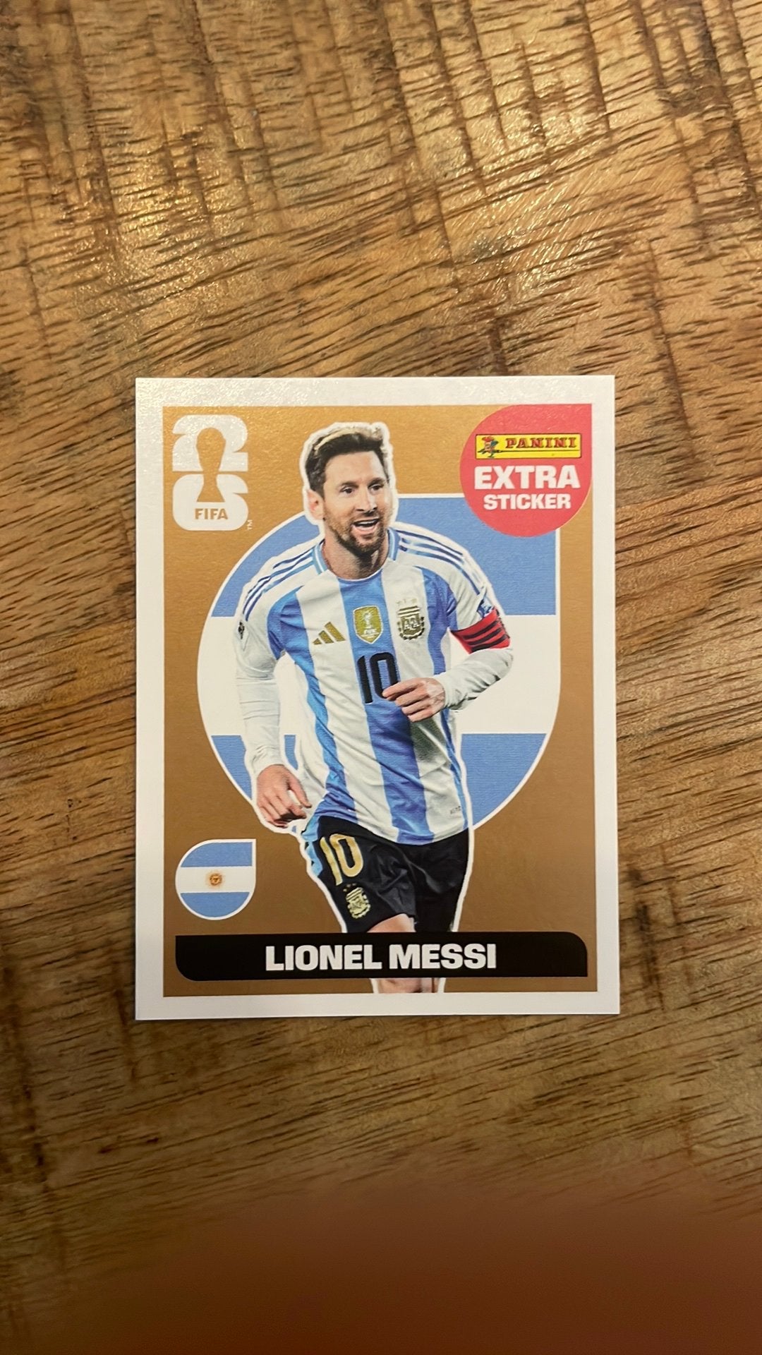 Bronze messi panini extra sticker 2026, Ophalen of Verzenden, Nieuw, Sticker