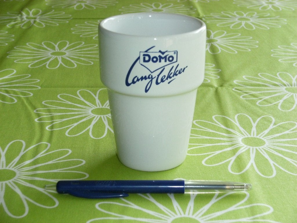 Vintage Domo Lang lekker melkbeker, Verzamelen, Ophalen of Verzenden, Zo goed als nieuw