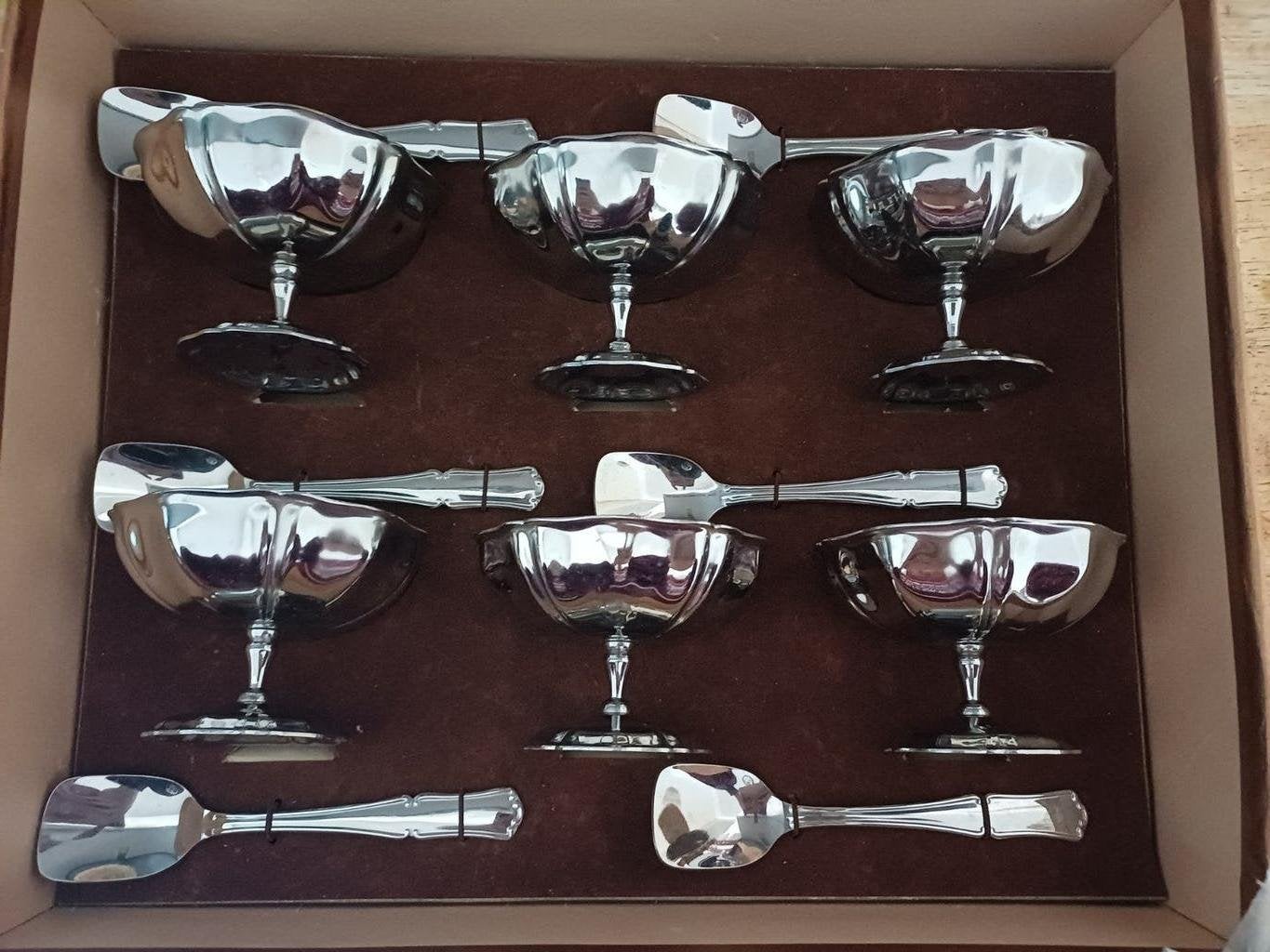 Prachtige Vintage Franse IJscoupes en Lepels van Jean Couzon, Verzenden