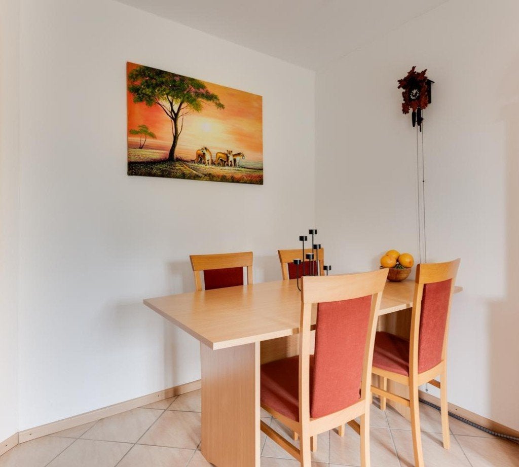 eettafel met 4 stoelen, Huis en Inrichting, Ophalen, Gebruikt, 100 tot 150 cm, 50 tot 100 cm