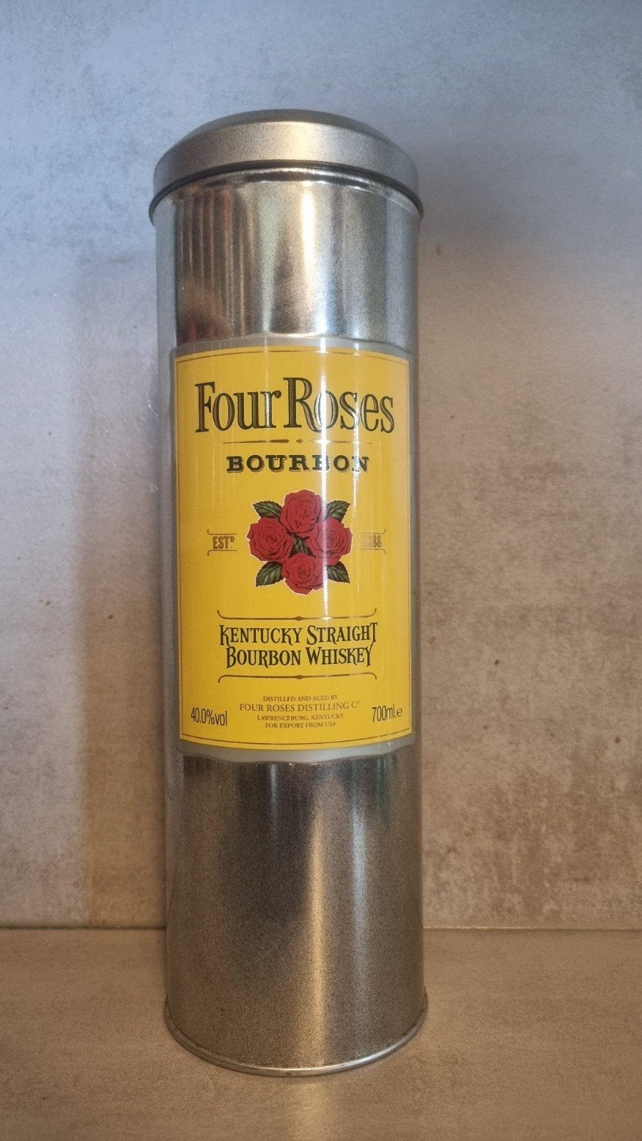 LEEG: Four Roses Bourbon Koker 70cl - Kentucky Export, Verzamelen, Ophalen of Verzenden, Zo goed als nieuw, Overige, Overige merken