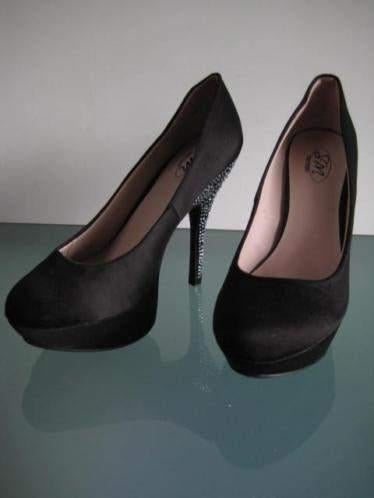 Sexy zwarte pinup hakken 38.5 | Nieuw | Gratis verzenden, Verzenden, Zwart, Nieuw, Schoenen met hoge hakken