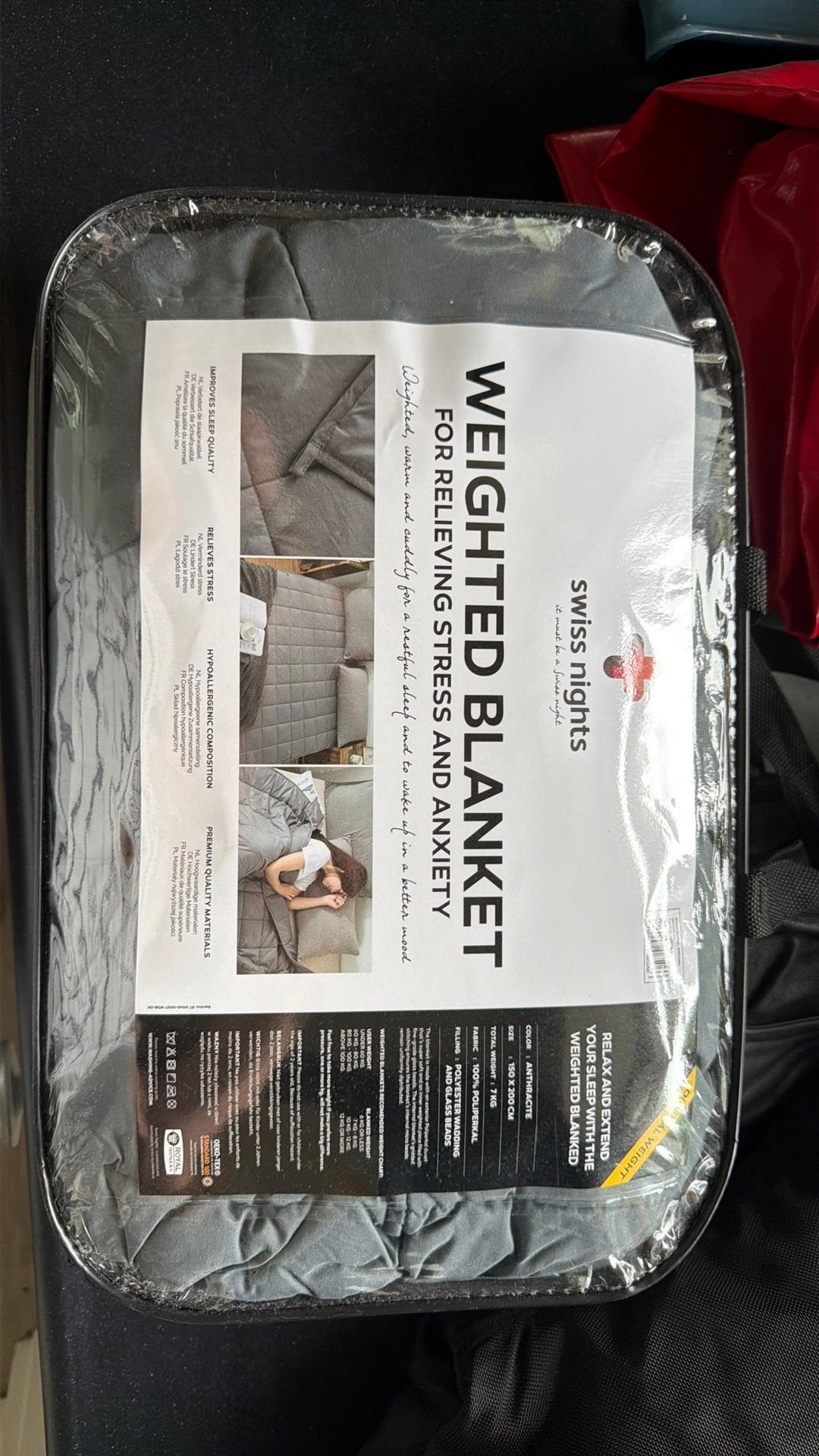 Verzwaringsdeken - Antraciet, 7kg, 150x200cm, Ophalen, Deken of Dekbed, Grijs, Nieuw