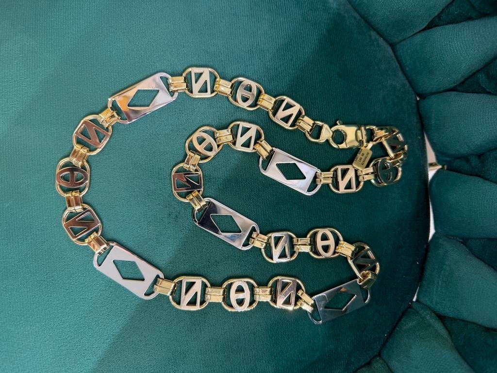14KT Goud - 184.27 Gram - 82 CM - Ketting- PLATTE MAGNUM, Sieraden, Tassen en Uiterlijk, Ophalen, Nieuw, Goud
