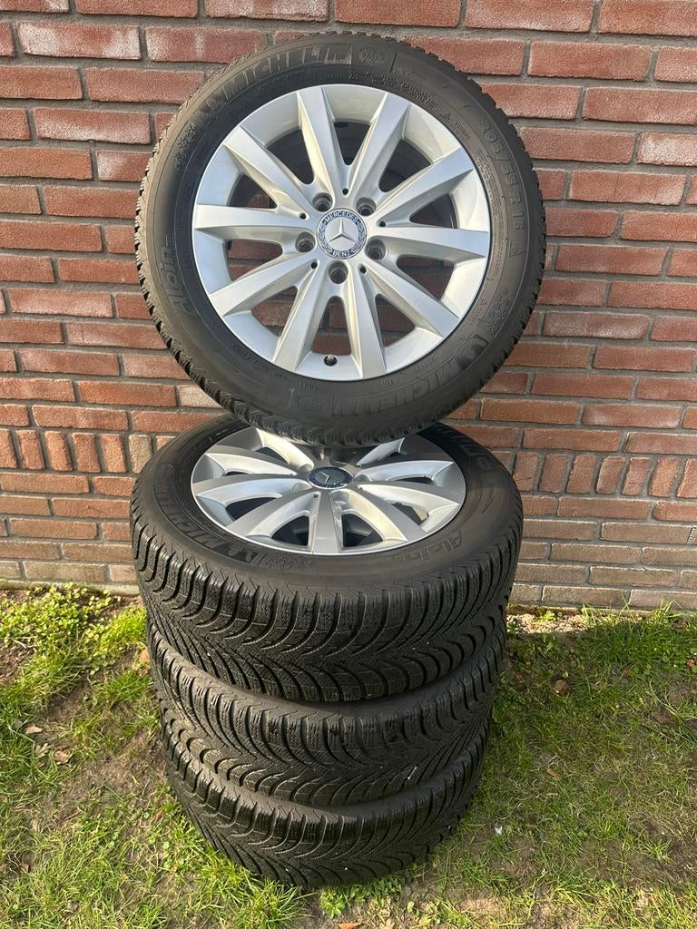 💥 5x112 originele oem mercedes velgen met Winterbanden, Ophalen, 16 inch, Banden en Velgen, Personenwagen