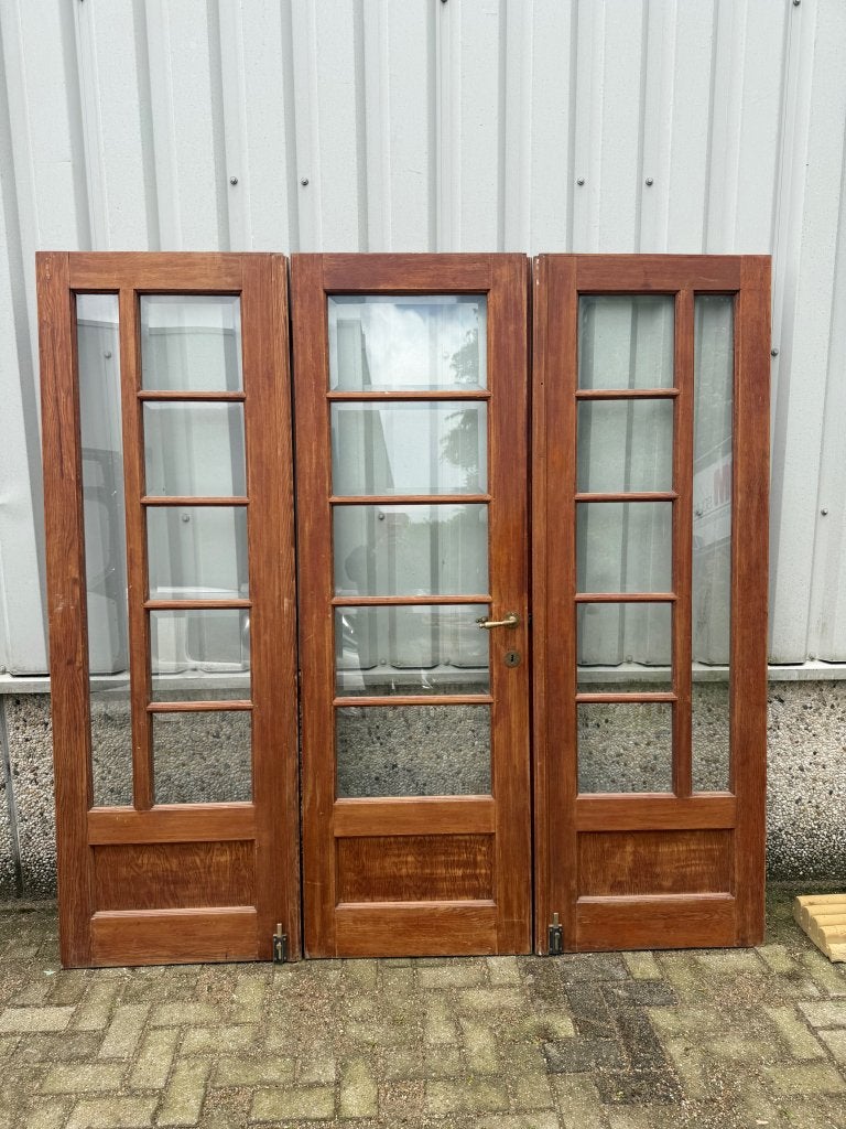Prachtig antiek drieluik met facetgeslepen glas, La belle porte, Jurgen.hoogenboezem@gmail.com, 120 cm of meer, Binnendeur