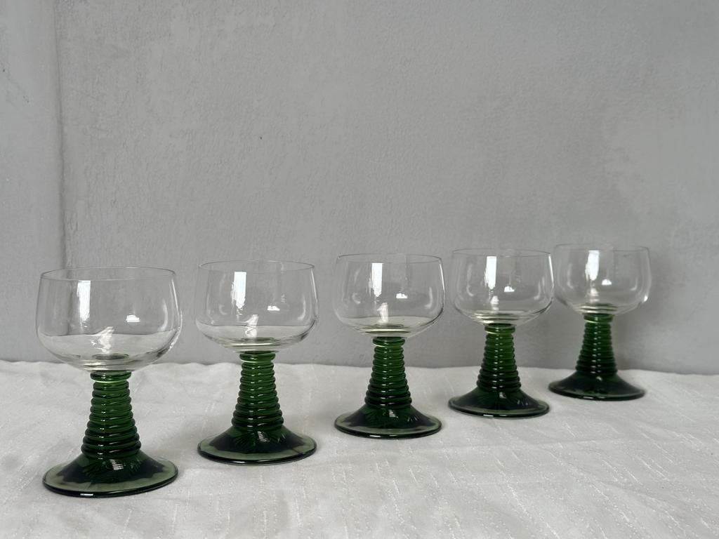 Set/5 vintage Roemer wijnglazen, Overige typen, Ophalen of Verzenden, Zo goed als nieuw, X
