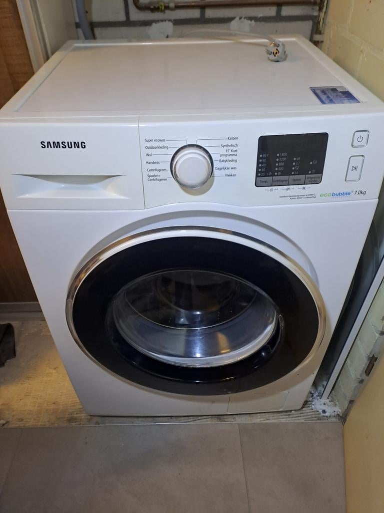 Samsung EcoBubble 7KG Wasmachine WF70F5ECQ4W, Witgoed en Apparatuur, Ophalen, Gebruikt, Voorlader, 1200 tot 1600 toeren