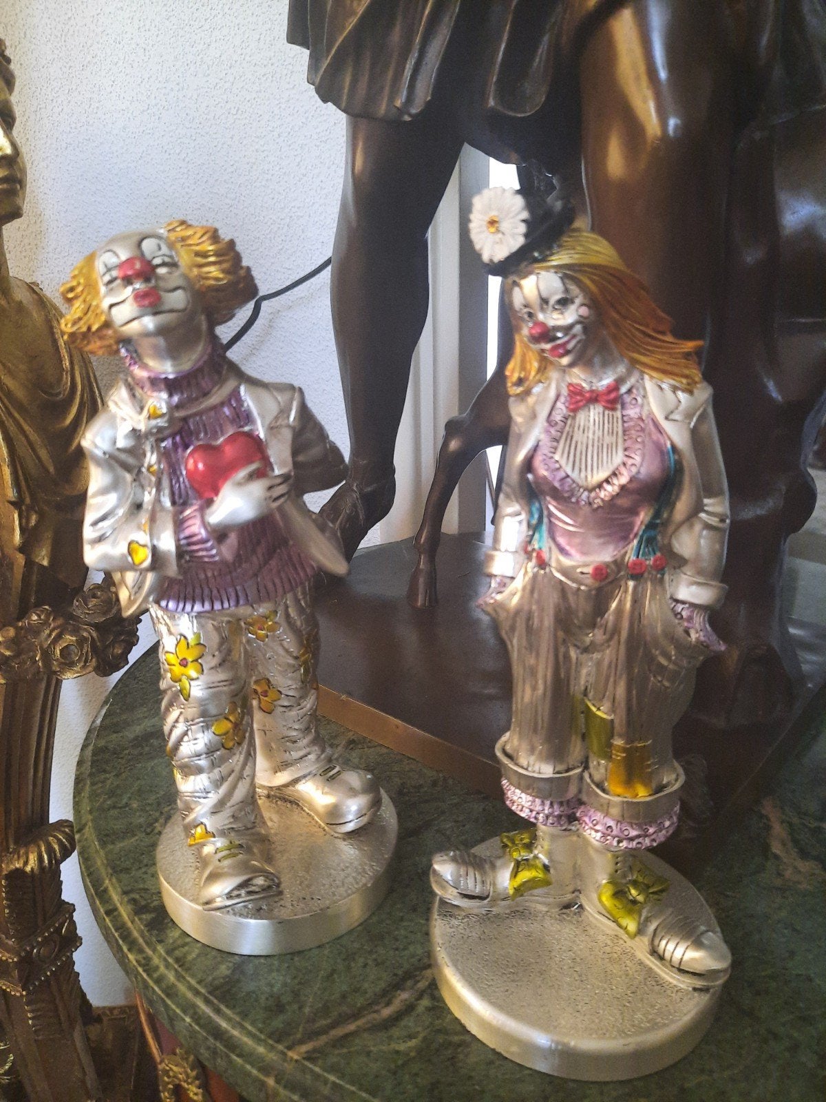 2 verzilverde Hazorfim (since 1952) Clowns, Ophalen, Nieuw