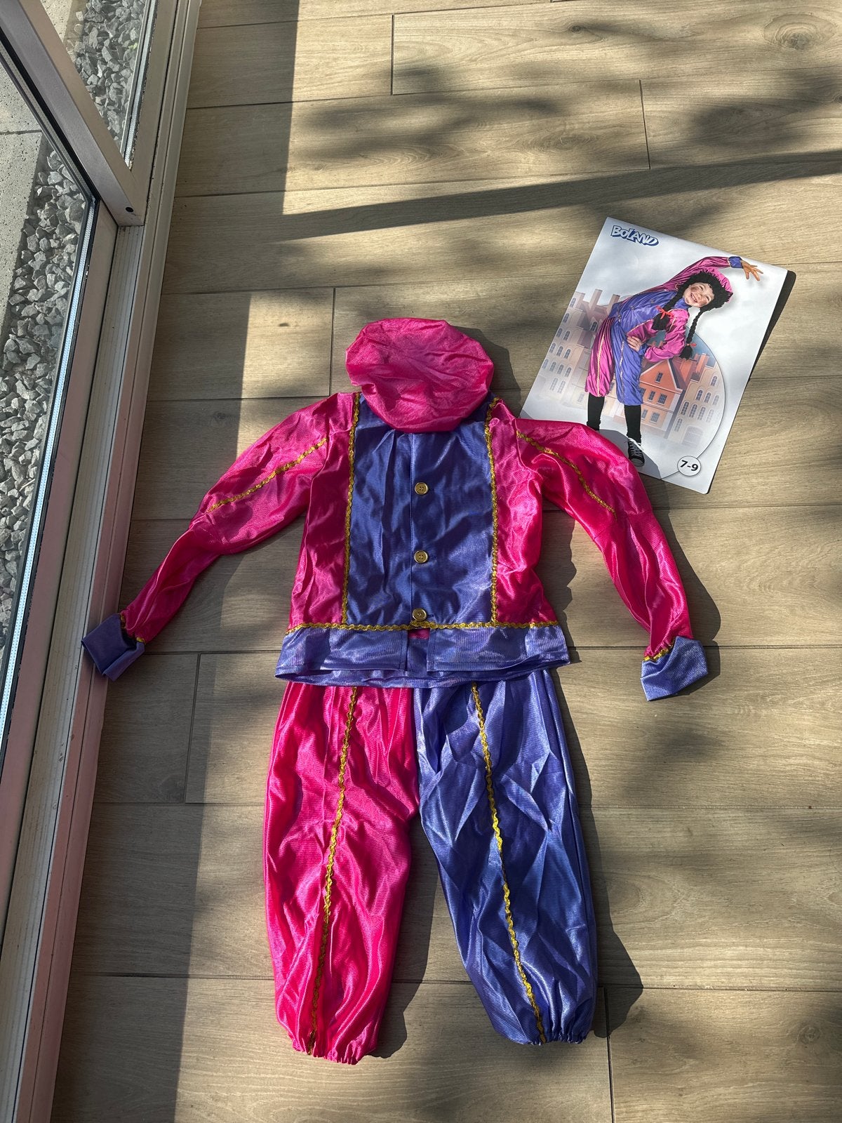 Nieuw Pietenpak 7-9 jaar - Roze/Paars, Kinderen en Baby's, Ophalen of Verzenden, Nieuw, 122 t/m 128, Jongen of Meisje