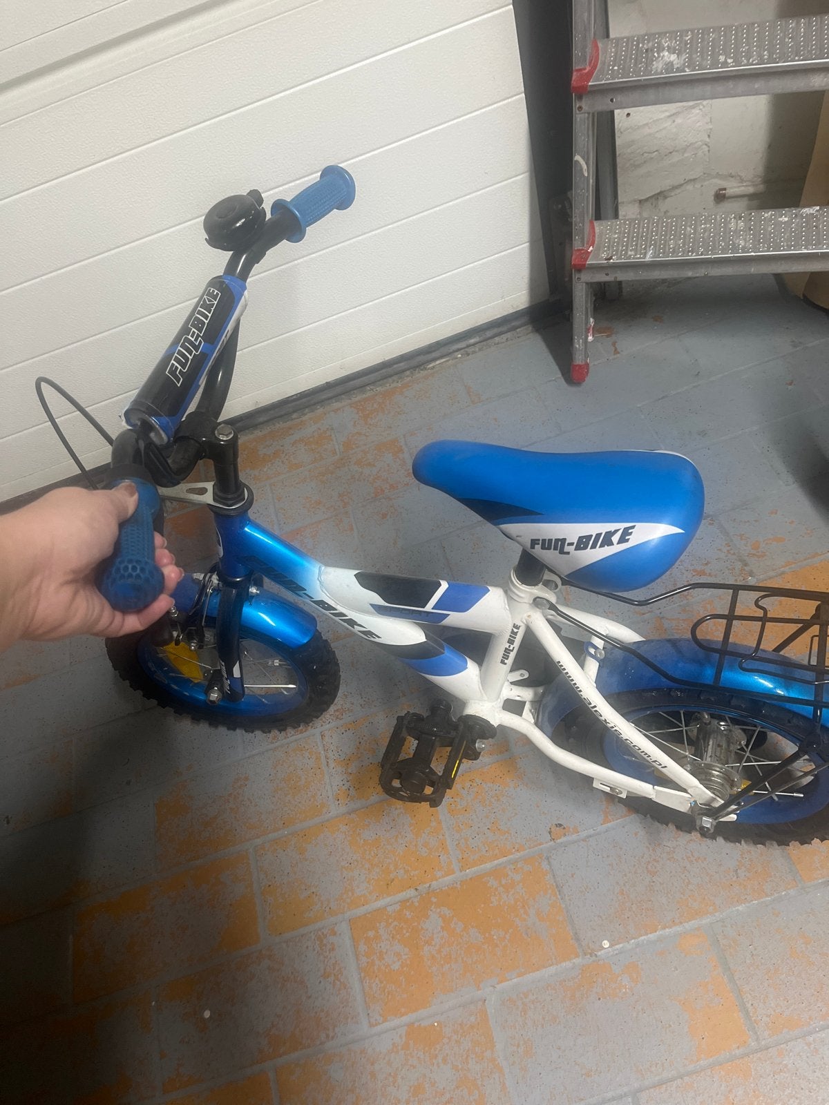Leuke blauwe kinderfiets - Fun-Bike, Ophalen, Gebruikt, Minder dan 16 inch