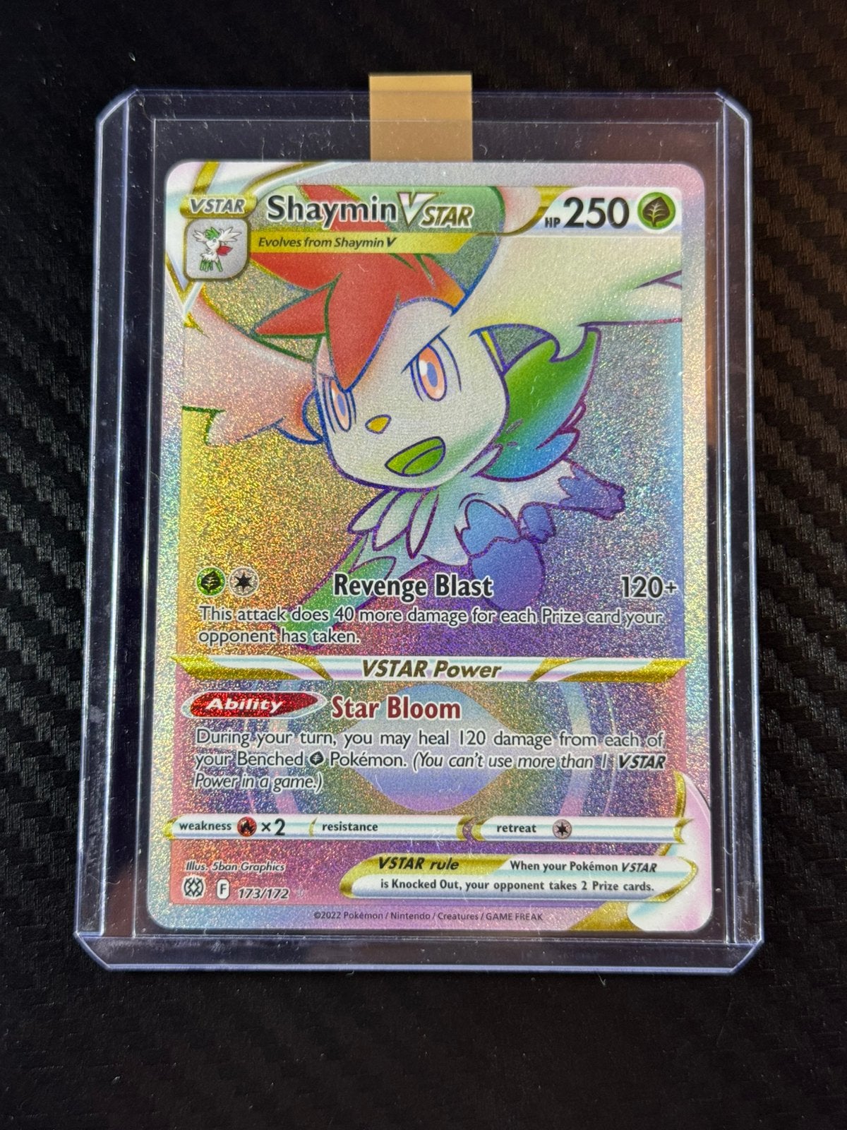 Shaymin VSTAR | Holo | RR | Brilliant Stars | #173/172, Ophalen of Verzenden, Zo goed als nieuw, Losse kaart