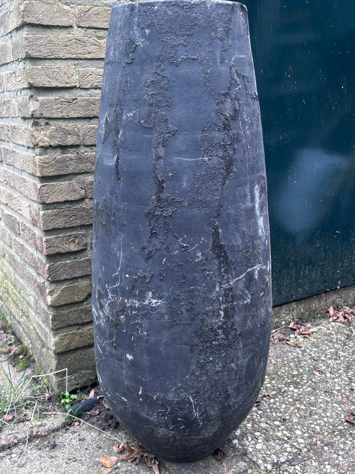 PTMD Grote Vaas 80cm Hoog - Robuust en Stijlvol, Ophalen, Zwart, Steen/keramiek, Gebruikt