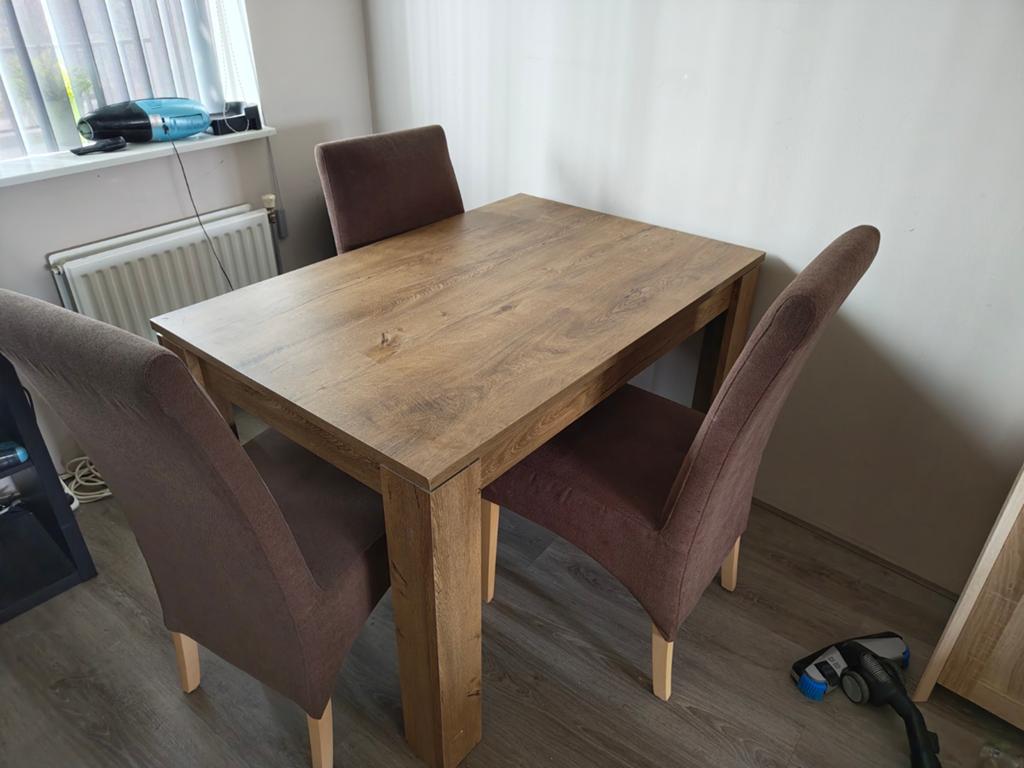 Eettafel 120x80 vedde (Jysk), Huis en Inrichting, Tafels | Eettafels, Ophalen, Zo goed als nieuw, Rechthoekig, 100 tot 150 cm
