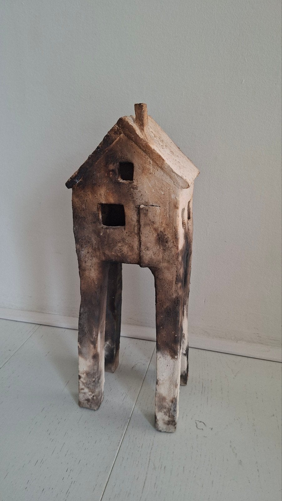 Keramische HOGE HUIS van Trees Stegeman RAKU, Antiek en Kunst, Ophalen of Verzenden