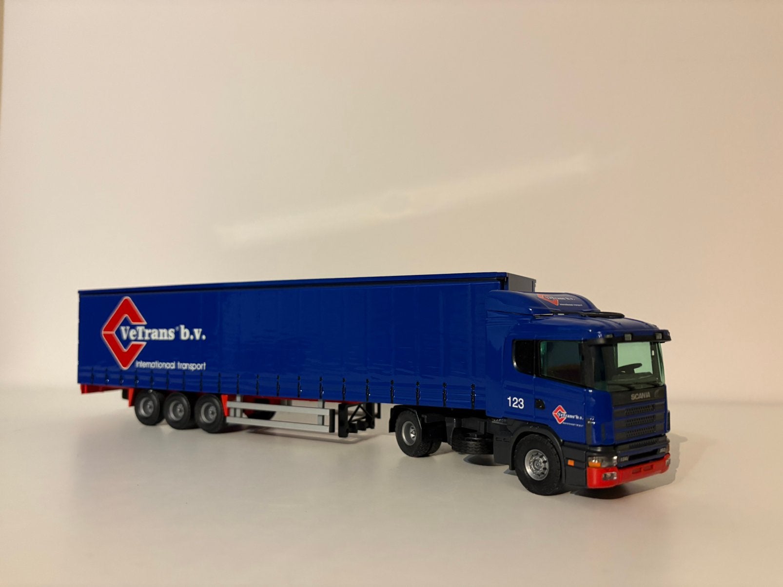 Scania 124L Vetrans Tekno, Hobby en Vrije tijd, Modelauto's | 1:50, Verzenden, Zo goed als nieuw, Bus of Vrachtwagen, Tekno