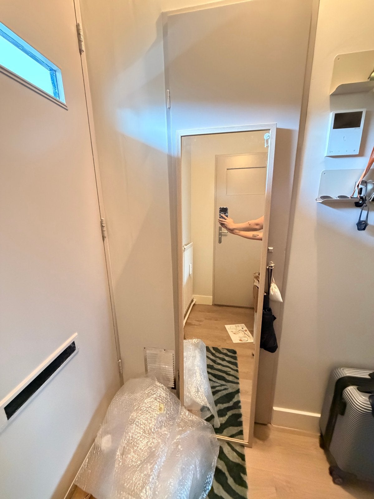 Ikea spiegel houtlook 160x40 cm, Huis en Inrichting, Ophalen, Minder dan 50 cm, Gebruikt, 150 tot 200 cm