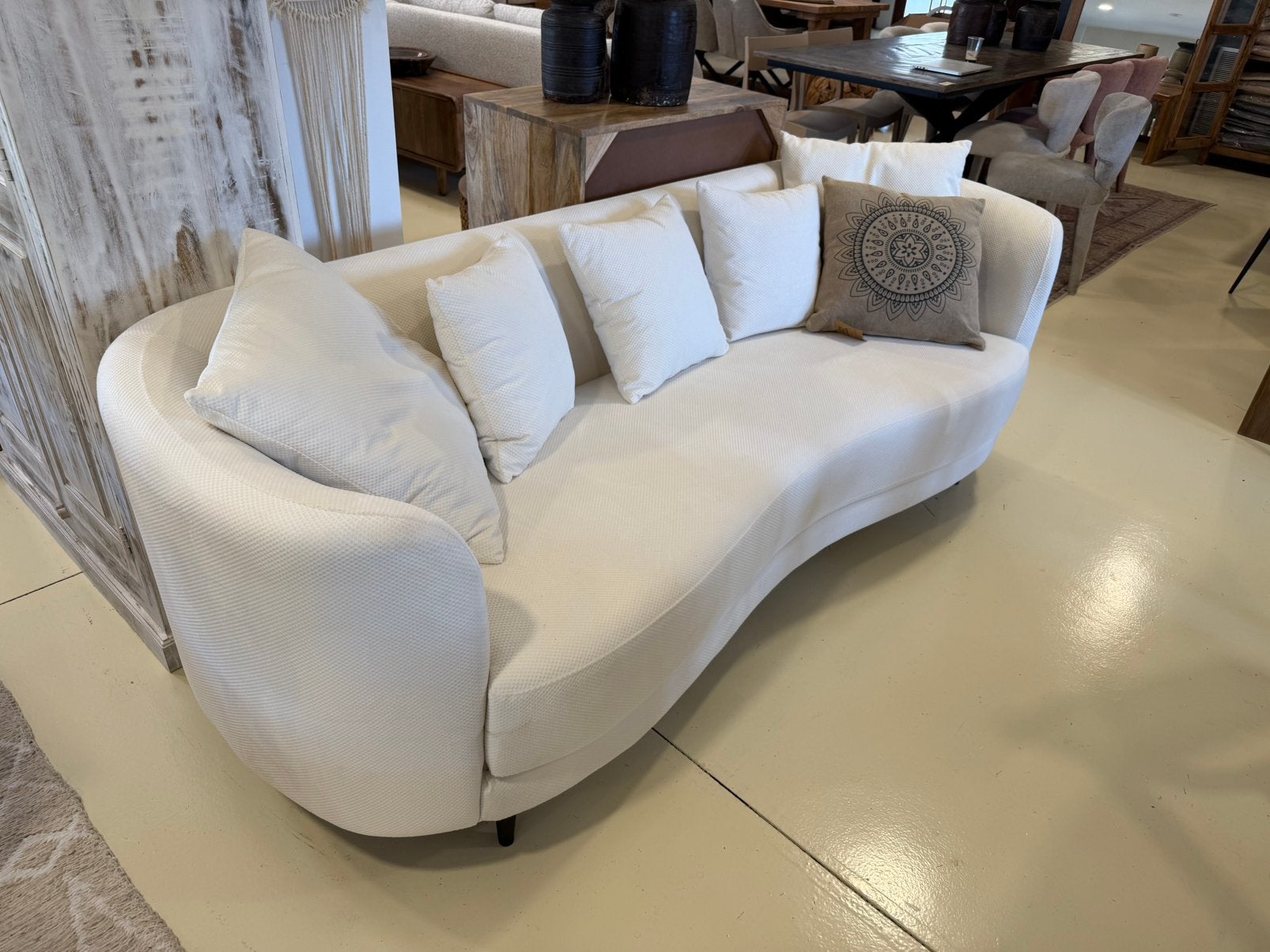 Magazijn leegverkoop zitbank organsich White stof Japandi, Japandi, 75 tot 100 cm, Ophalen of Verzenden, Info@wkhome.nl