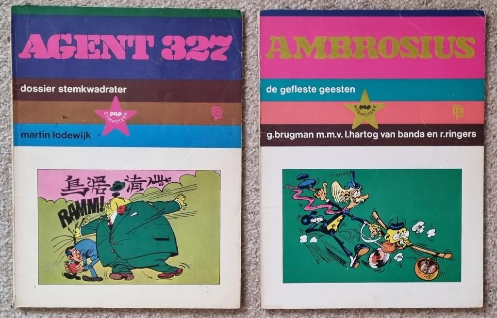 PEP Stripoteek - 3 albums (Agent 327/ Ambrosius/ Erwin) 1970, Gelezen, Ophalen of Verzenden, Diverse tekenaars en schrijvers, Meerdere stripboeken