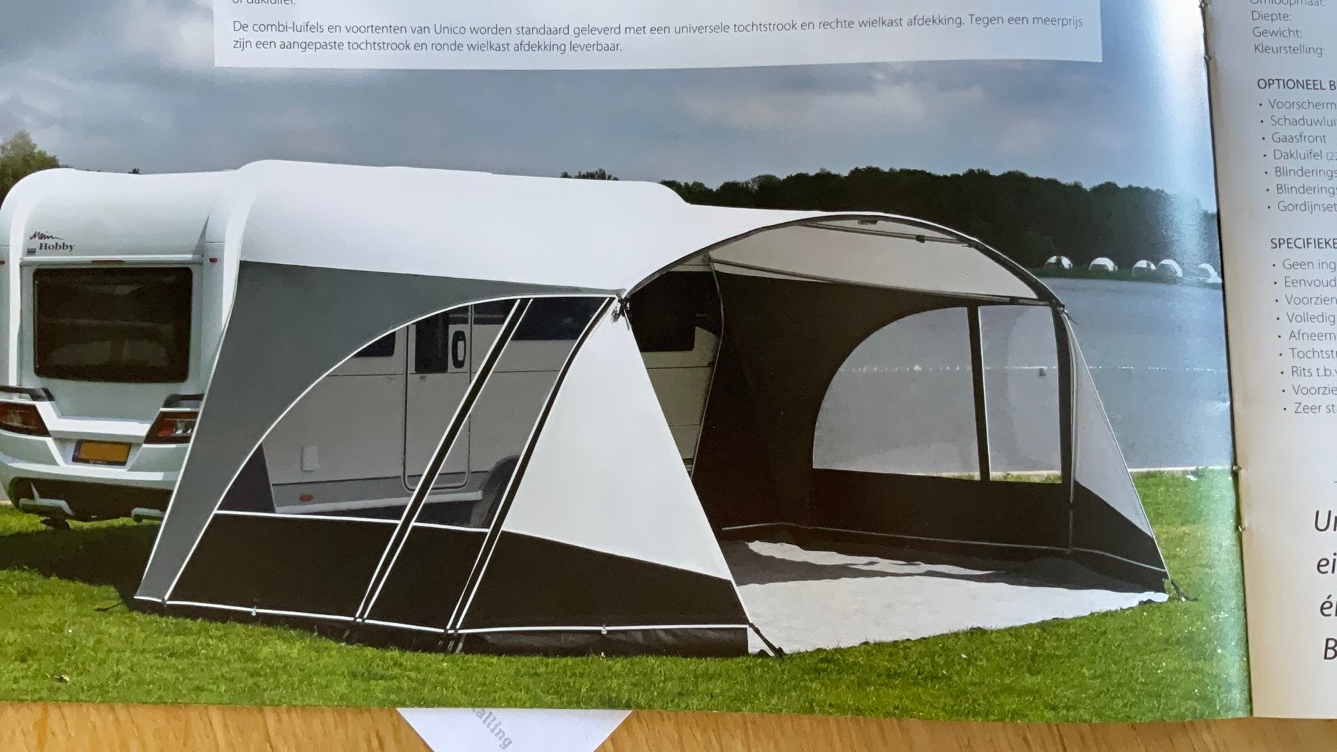 Unico Verona luifel xl maat 11.1 en zonneluifel, Caravans en Kamperen, Ophalen, Nieuw