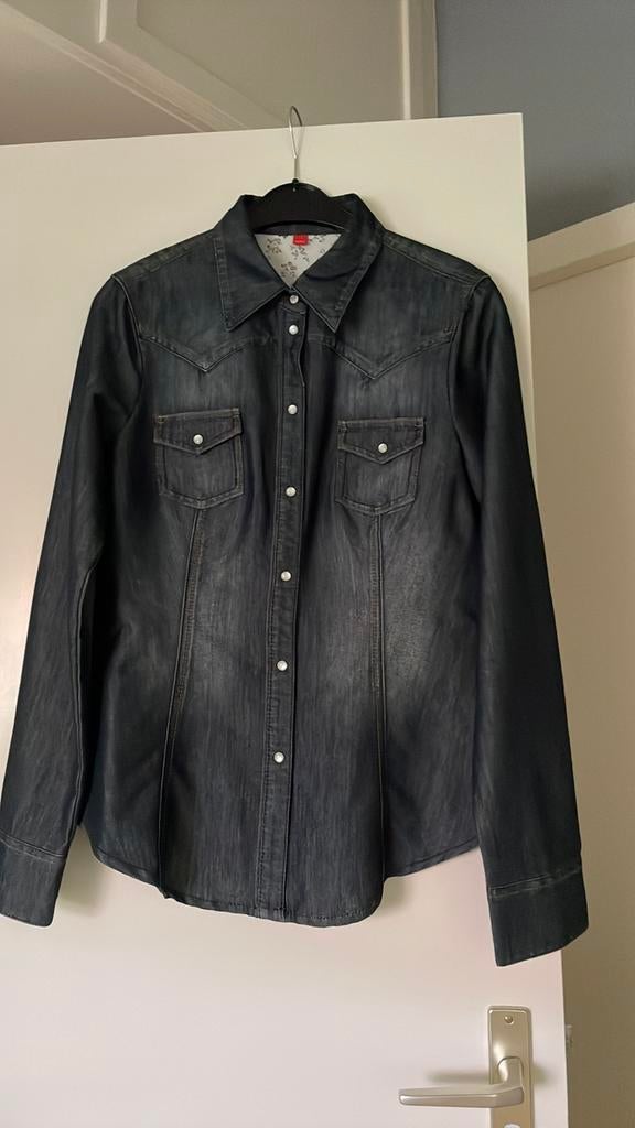 ESPRIT DENIM BLOUSE MAAT L., Ophalen of Verzenden, Nieuw, Maat 42/44 (L), Blauw