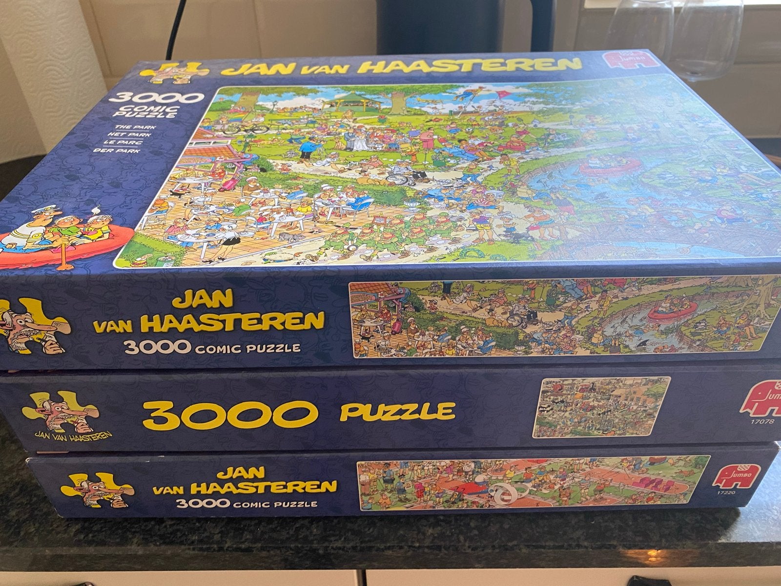 Jan van Haasteren 3000 stukjes puzzels (3 stuks), Hobby en Vrije tijd, Ophalen of Verzenden, Meer dan 1500 stukjes, Legpuzzel