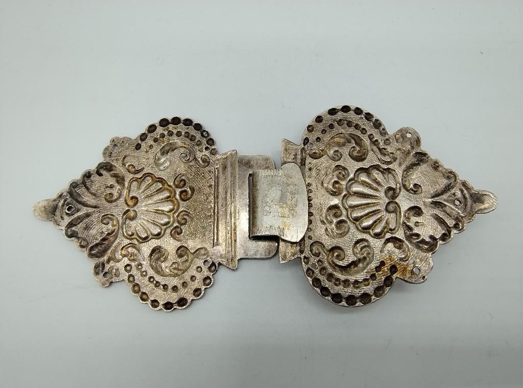 Zilveren schorteslot, E. Drost uit Meppel, ca. 1910, Gebruikt, Info@zilverwebsite.nl, Verzenden, Zilverwebsite.nl