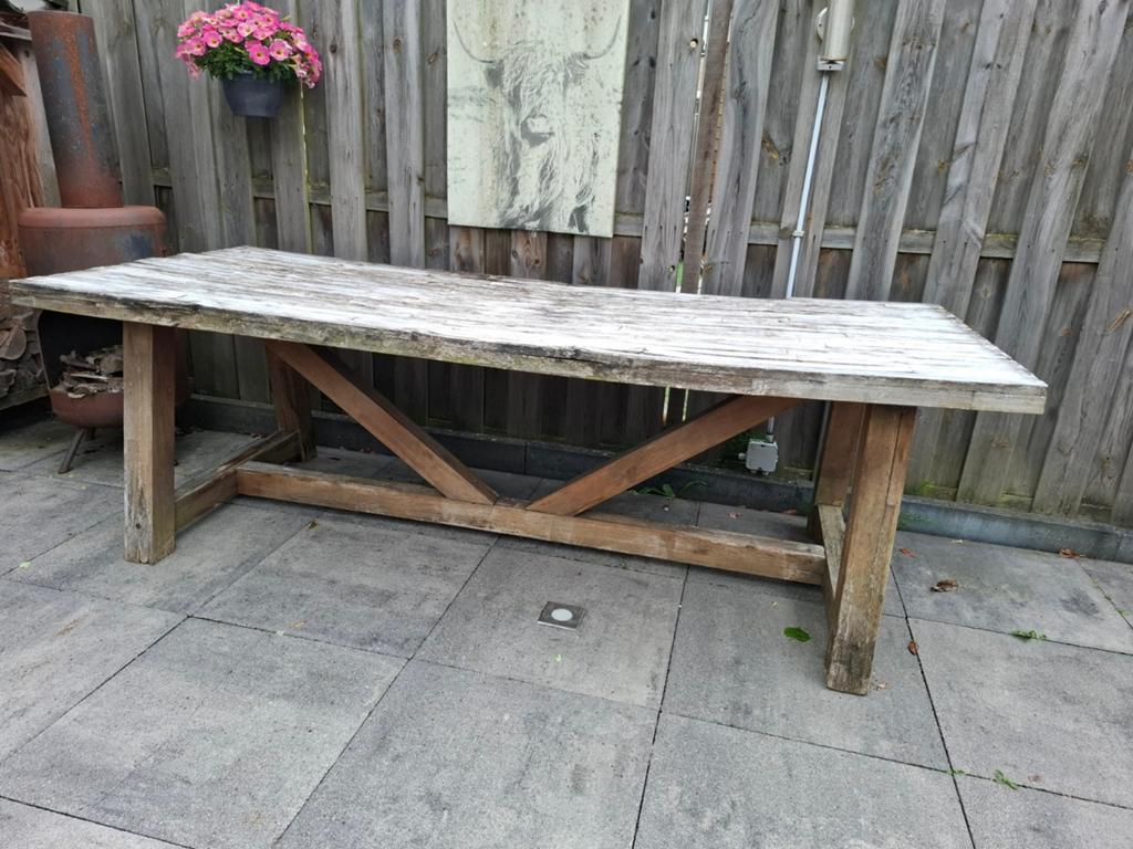 Gratis Tuintafel 240x100 cm, Ophalen, Gebruikt, Rechthoekig