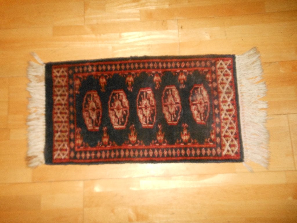 Handgeknoopt Pakistaans wollen tapijtjes, Ophalen, Minder dan 50 cm, Rood, 50 tot 100 cm