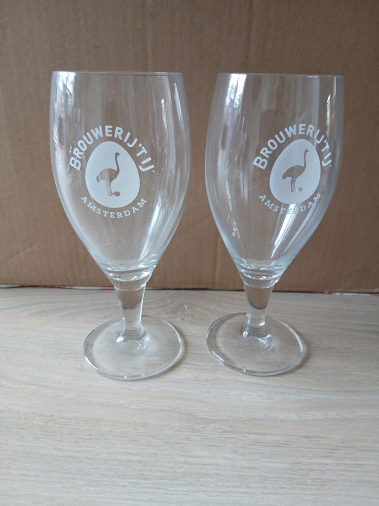 Brouwerij 't IJ bierglazen - Set van 2, Ophalen, Zo goed als nieuw, Overige merken, Glas