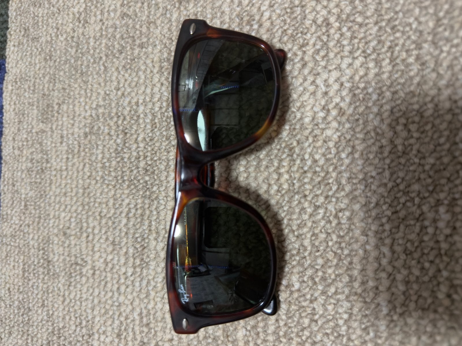 Ray-Ban VINTAGE RB2113 Wayfarer Tortoise Zonnebril, Gebruikt, Zonnebril, Bruin, Ophalen of Verzenden