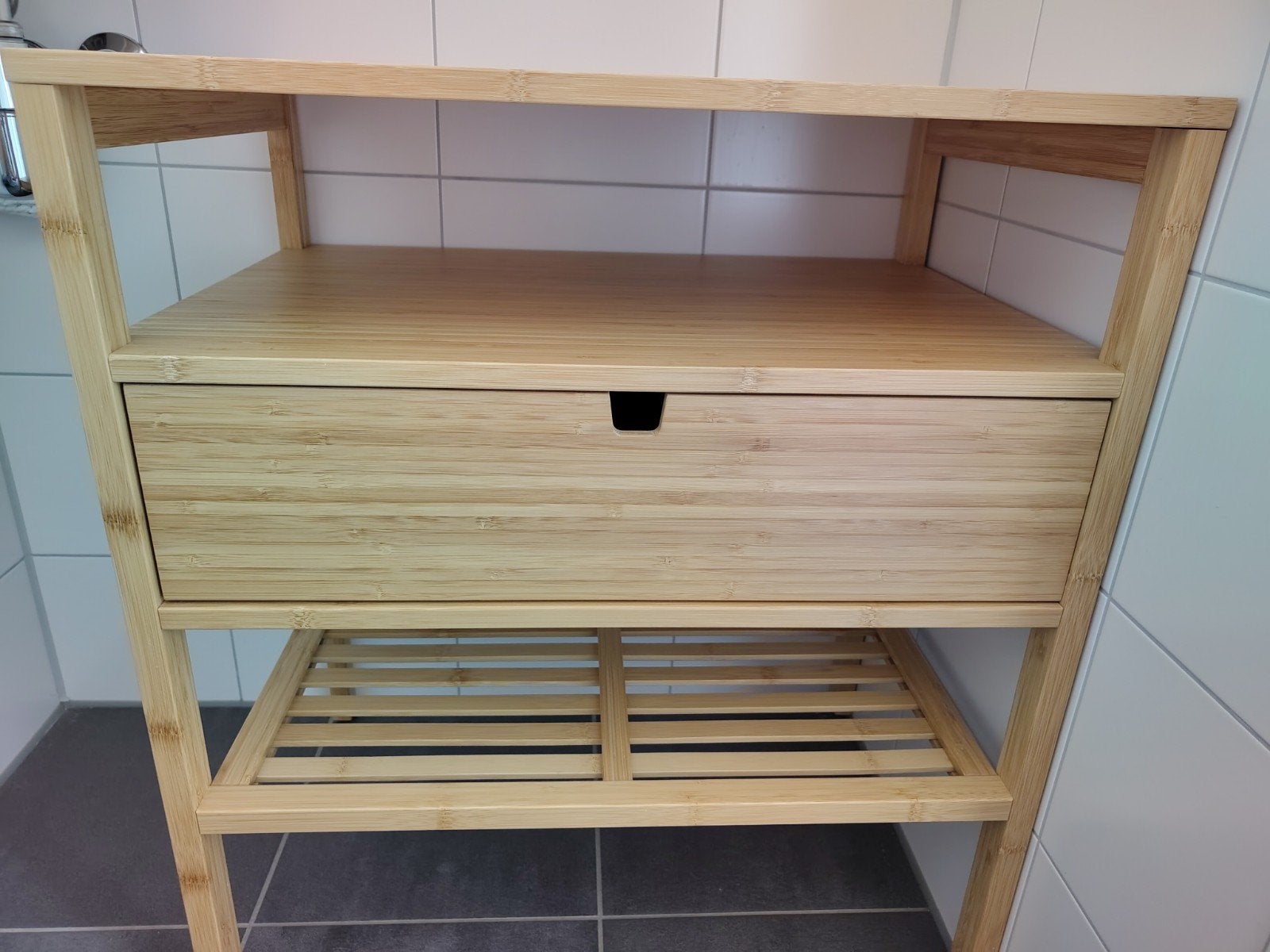 Ikea Nordkisa nachtkastje bamboe 40x60 cm, Ophalen, Zo goed als nieuw