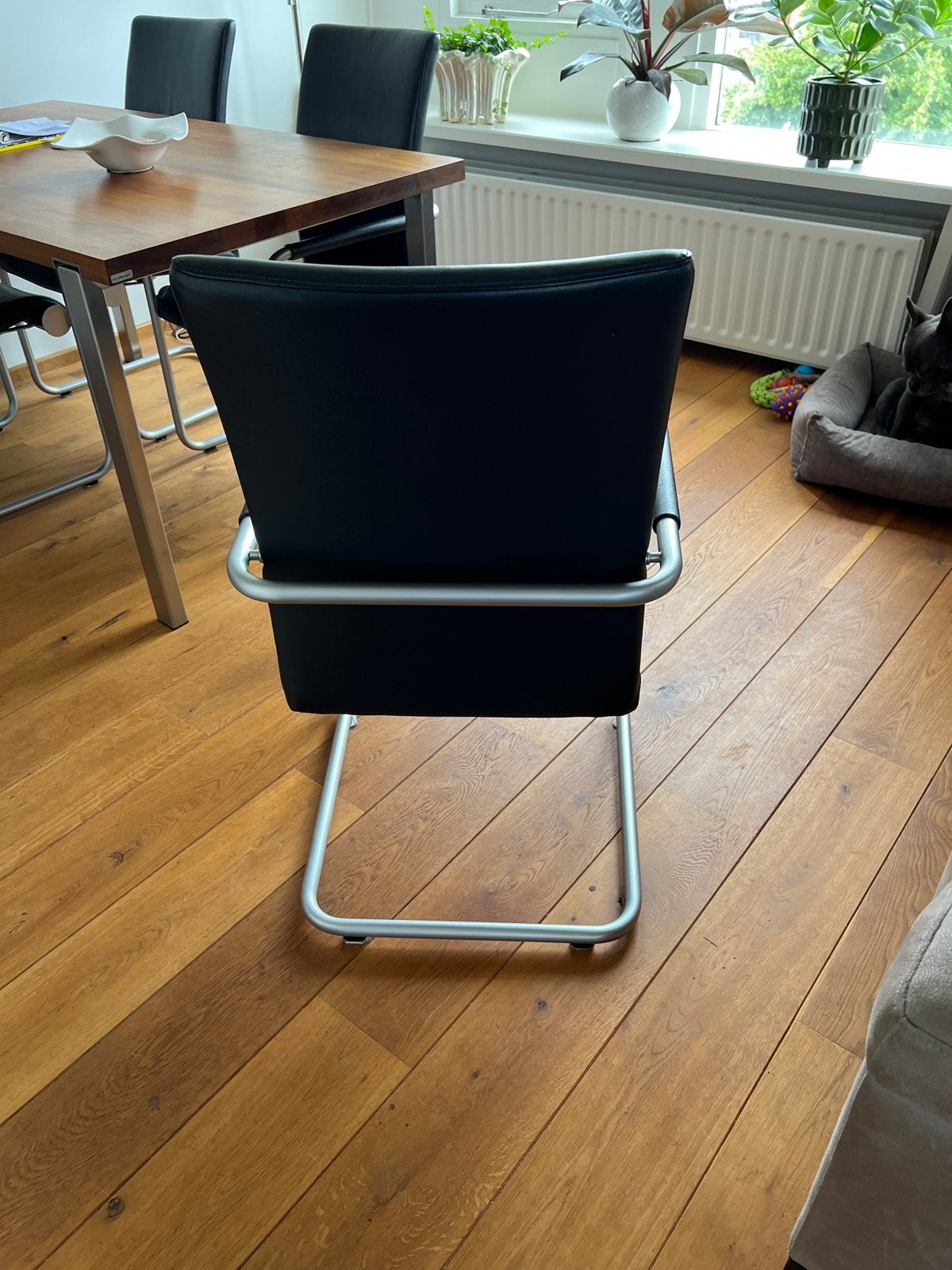 Vier prachtige zwarte stoelen merk hulsta, Huis en Inrichting, Stoelen, Ophalen, Zo goed als nieuw, Zwart, Vier
