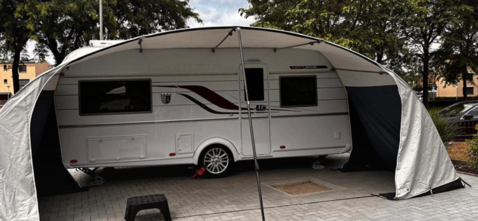 Unico Verona Combiluifel – Mt 14 (Omloop 994 cm) jaar 2022, Caravans en Kamperen, Voortenten en Luifels, Ophalen, Zo goed als nieuw