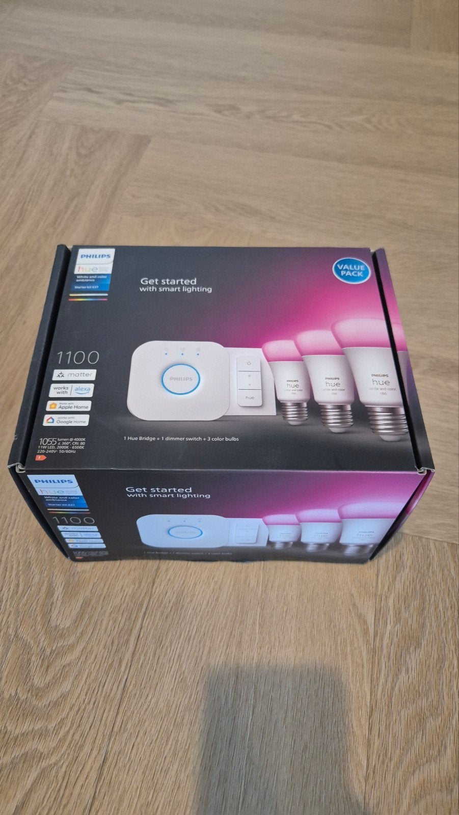 Nieuw, geseald! Hue Starterset: Bridge, Dimmer & 3 E27 Color, Ophalen of Verzenden