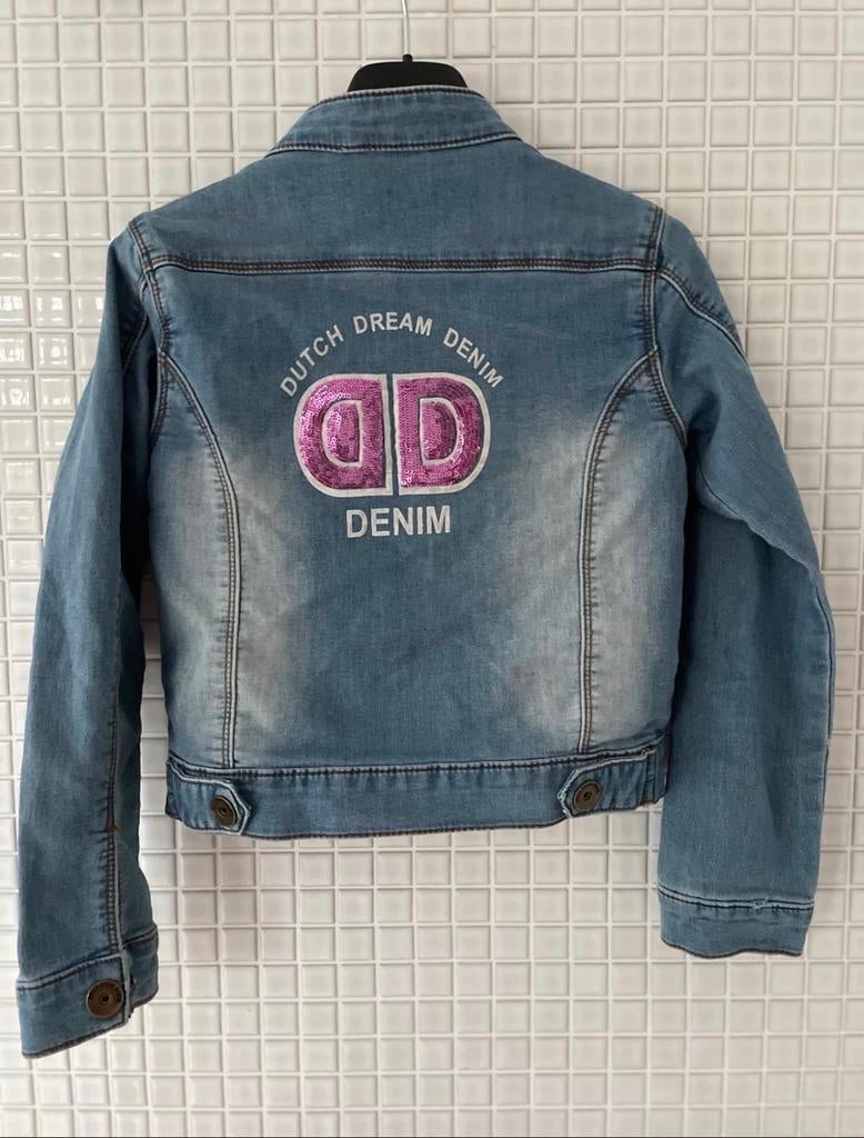 Mooi spijkerjasje pailletten van Dutch Dream Denim maat 140, Kinderen en Baby's, Kinderkleding | Maat 140, Zo goed als nieuw, Meisje