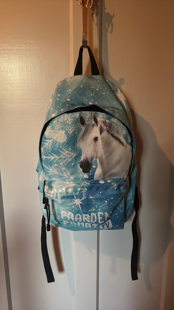 Rugzak paardenpraat tv, Ophalen, Zo goed als nieuw, Overige merken, 30 tot 45 cm