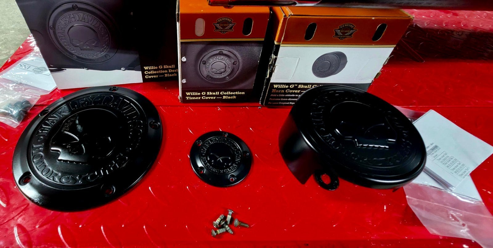 Harley-Davidson Willie G Skull Horn & Timer Cover Zwart, Ophalen of Verzenden, Gebruikt
