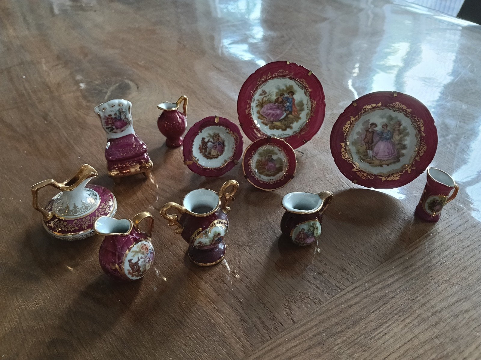 Miniatuur servies set - Limoges stijl, Ophalen of Verzenden